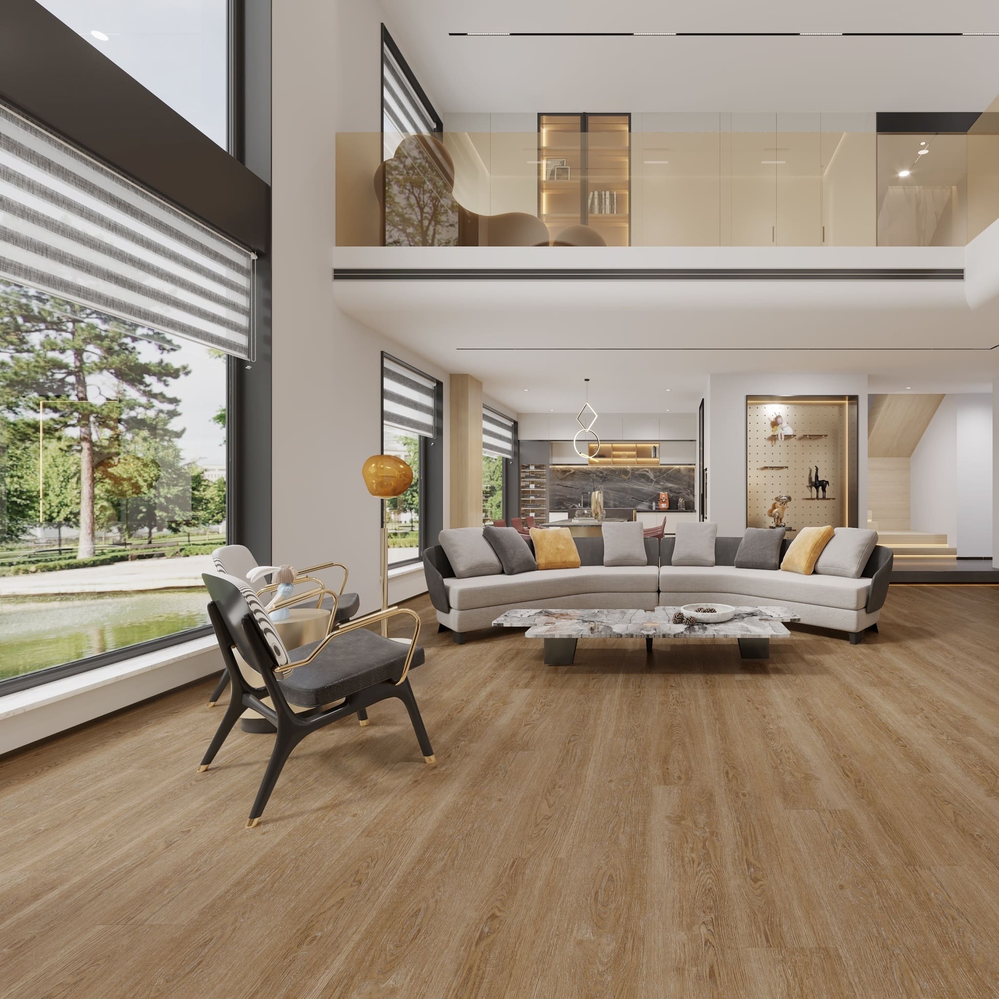 Кварцвиниловый SPC ламинат Evofloor Оптима Дуб Бронза Oak Bronze 571-2 1120×184×4,2 фото в интерьере